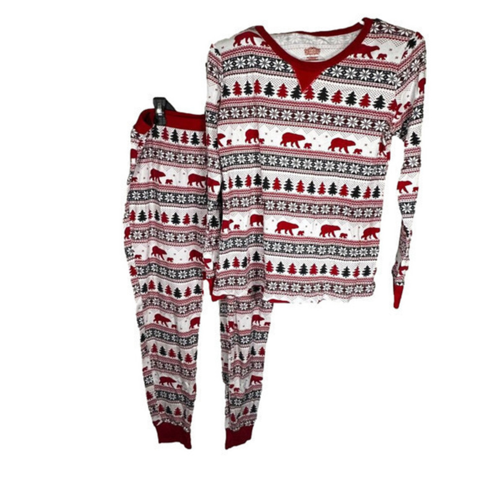 🌷 SET - Festive Red and White Pajamas